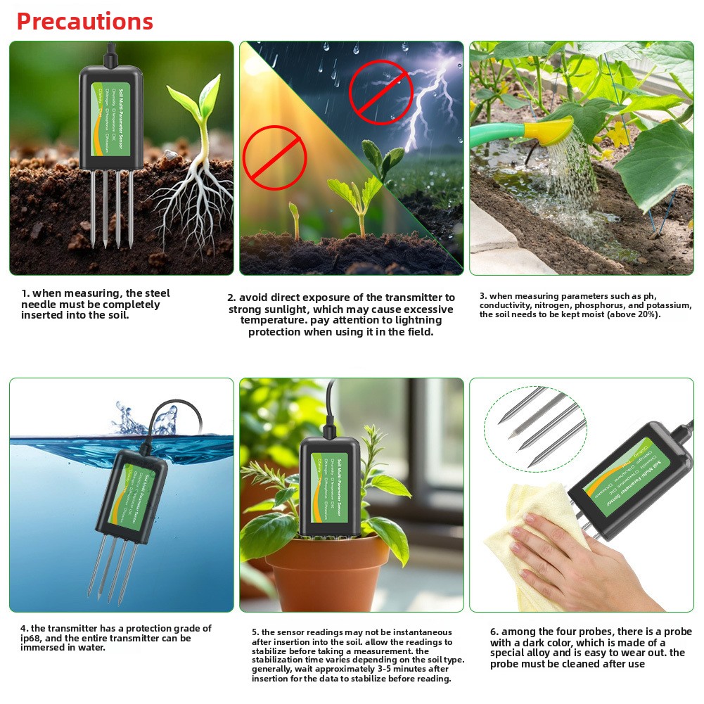 정밀농업 스마트 토양 측정기 8 in 1 센서 (농업용 - Precision Farming Smart Agriculture 리뷰 및 가격