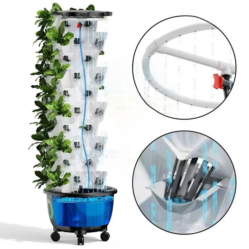 65L 6층 48홀 정원 수직 농업 수경재배 타워 시스 - Hydroponic Farming Agriculture 리뷰 및 가격